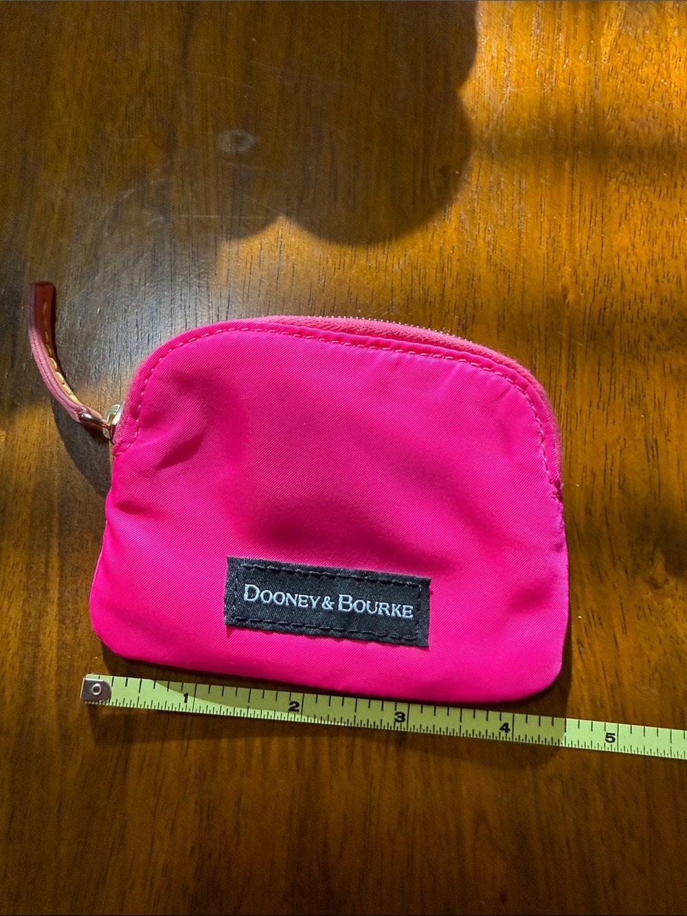 Dooney & Bourke Bright Pink Nylon Zip Cosmetic Pouch